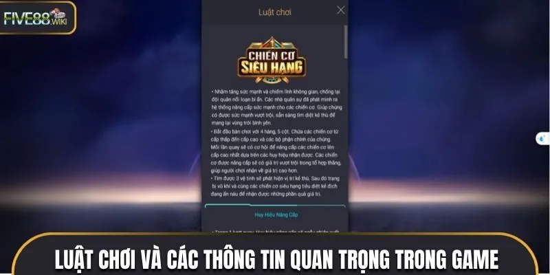 Luật chơi và các thông tin quan trọng trong game