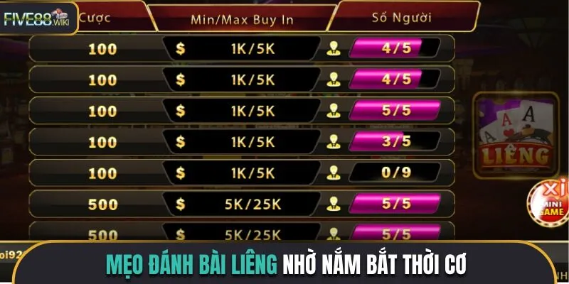 Mẹo đánh bài Liêng thắng lớn nhờ nắm bắt thời cơ